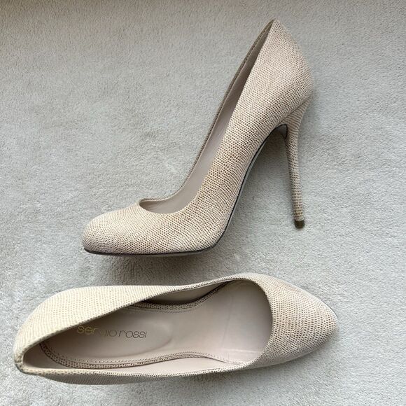 Sergio Rossi Piper Kalika Tan Nude Stiletto Heel Pump Women EU 38 US 7.5-8 Italy - Picture 16 of 16